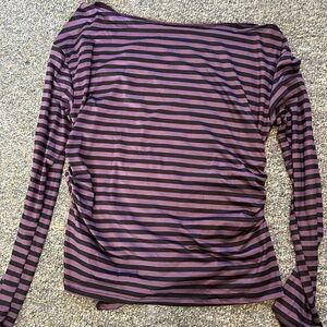 Striped Purple and Black Women's Top